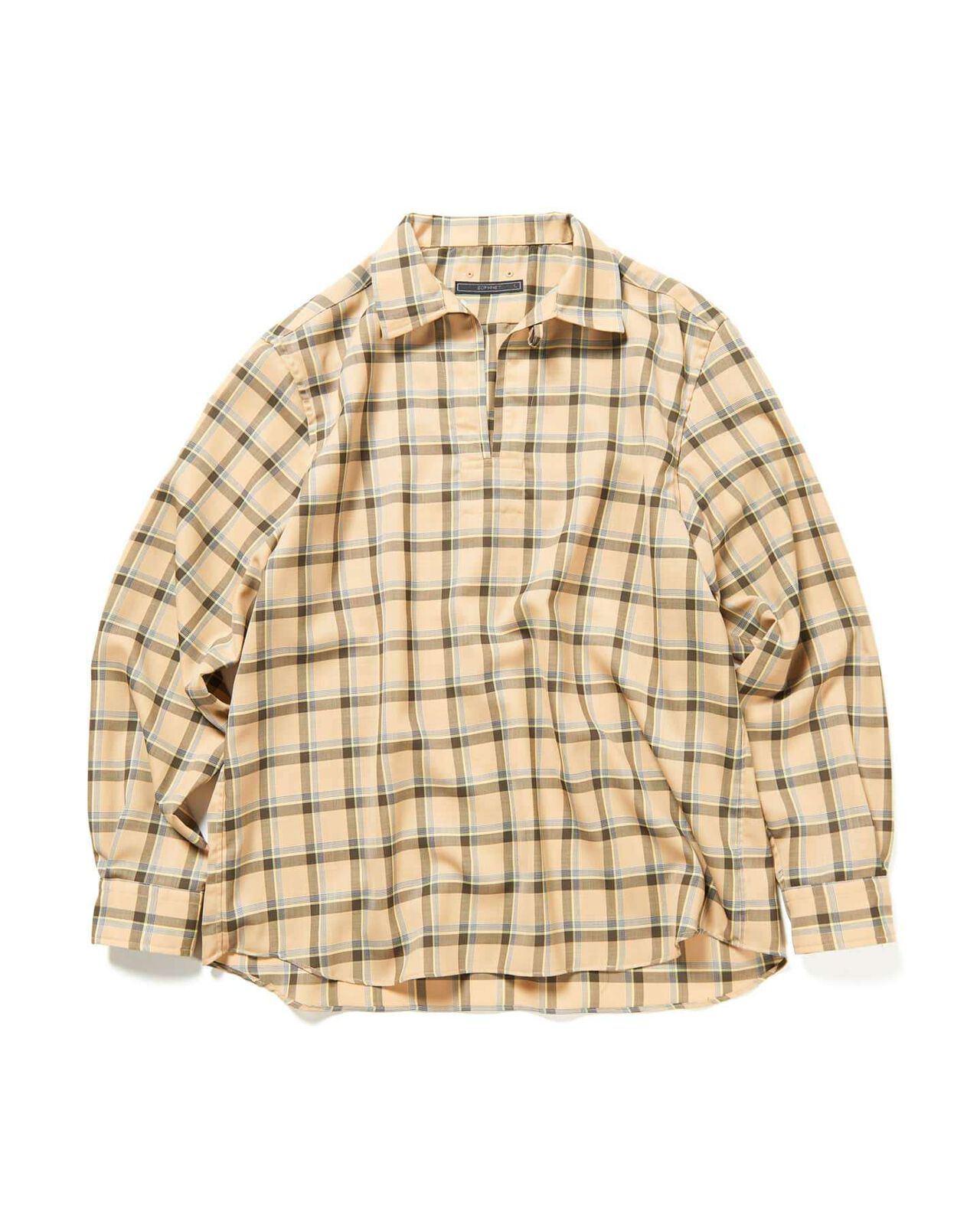 WOOL TWILL PULLOVER SHIRT,BEIGE, large image number 0