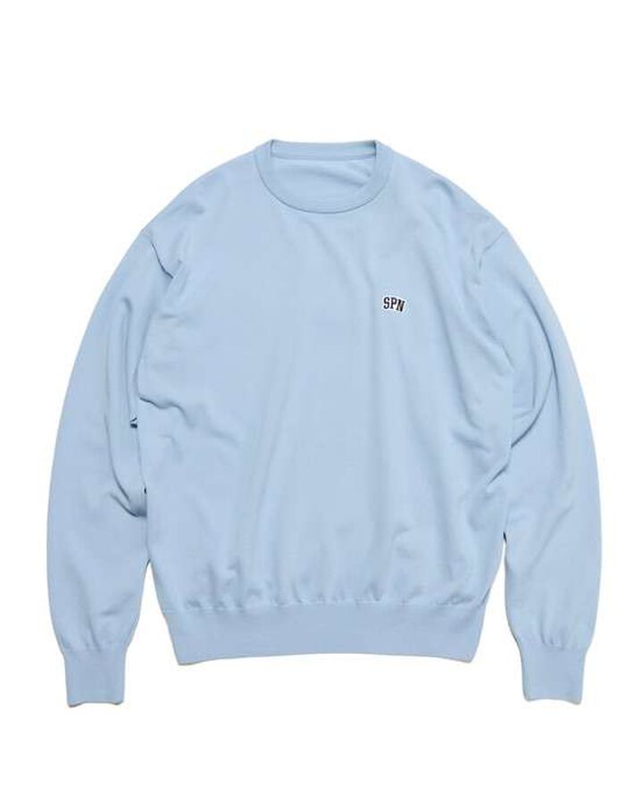 SPN WAPPEN CREWNECK KNIT,LIGHT BLUE, medium