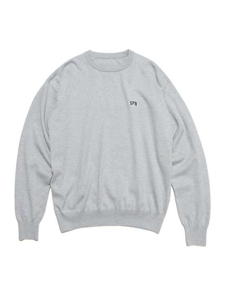 SPN WAPPEN CREWNECK KNIT,GRAY, medium