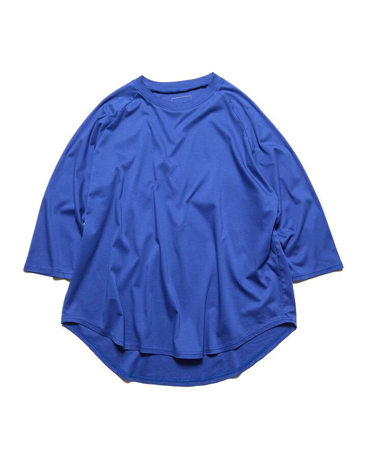 RAGLAN 3/4 SLEEVE WIDE TEE,BLUE, medium