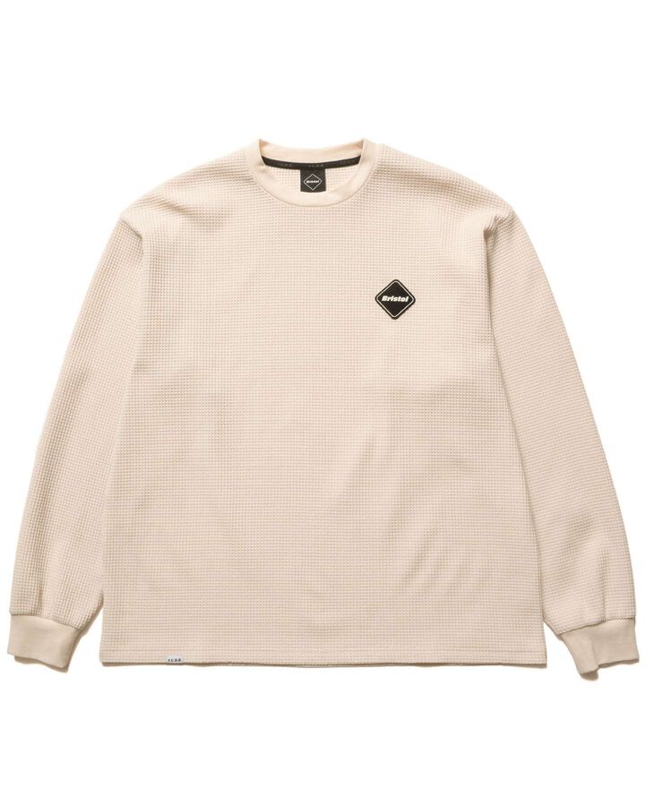 TECH WAFFLE L/S LOUNGE TOP,OFF WHITE, medium