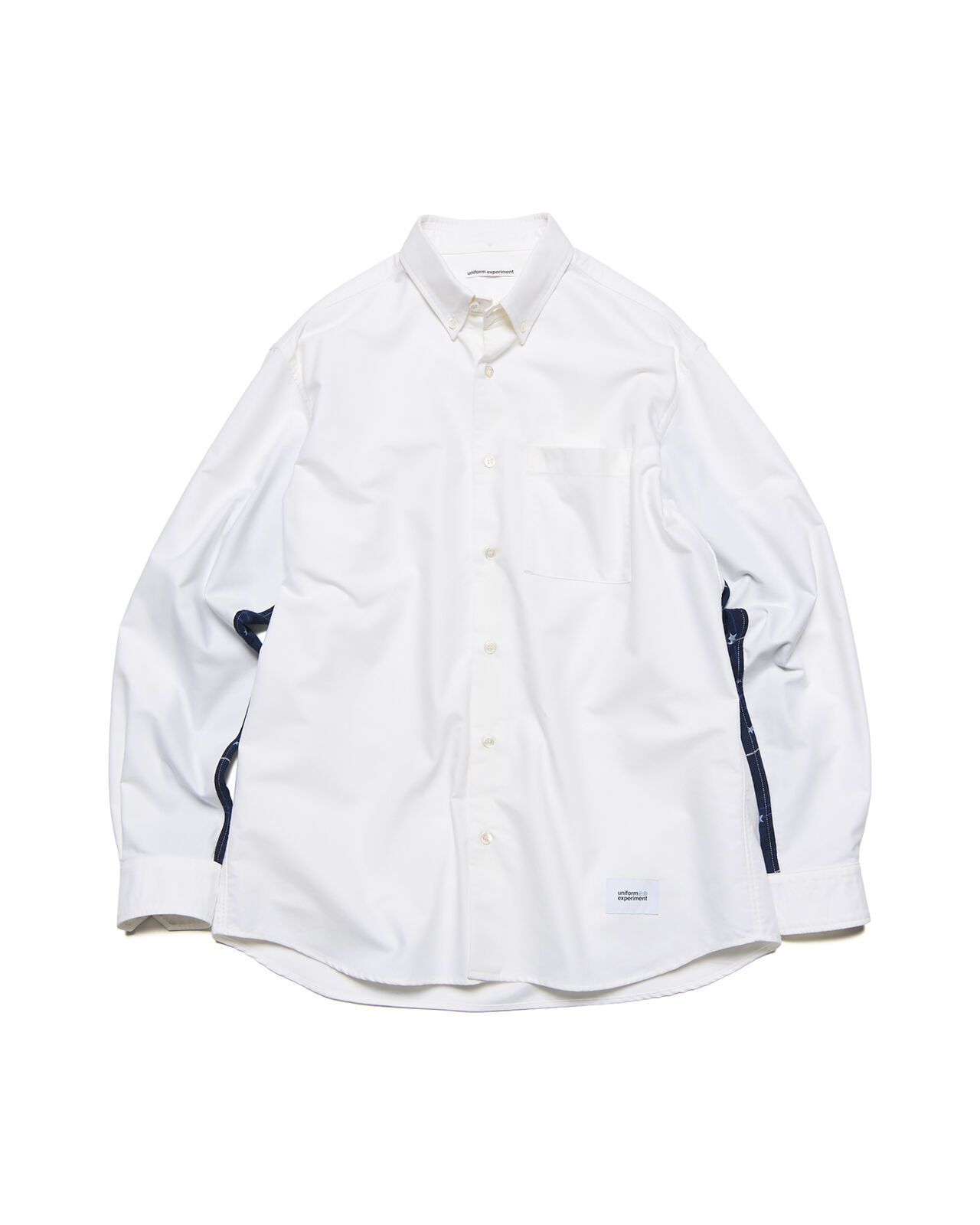STAR PRINT CHECK PANELED B.D SHIRT,WHITE, large image number 0