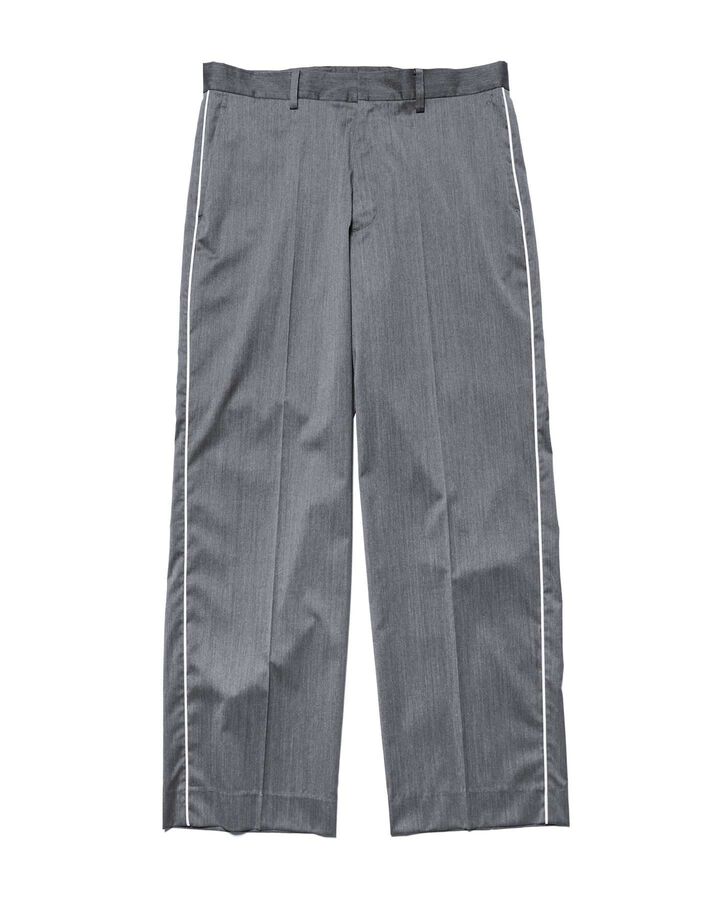 REFINED PIPING SLACKS,GRAY, medium image number 1