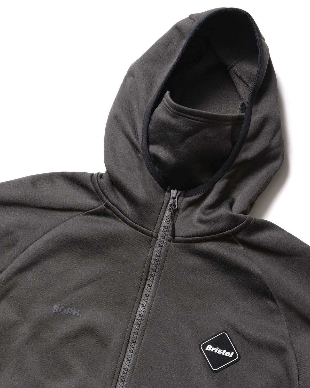 STRETCH FLEECE GAITER HOODIE,CHARCOAL GRAY, large image number 2