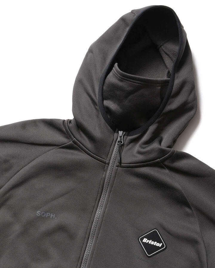 STRETCH FLEECE GAITER HOODIE,CHARCOAL GRAY, medium image number 2
