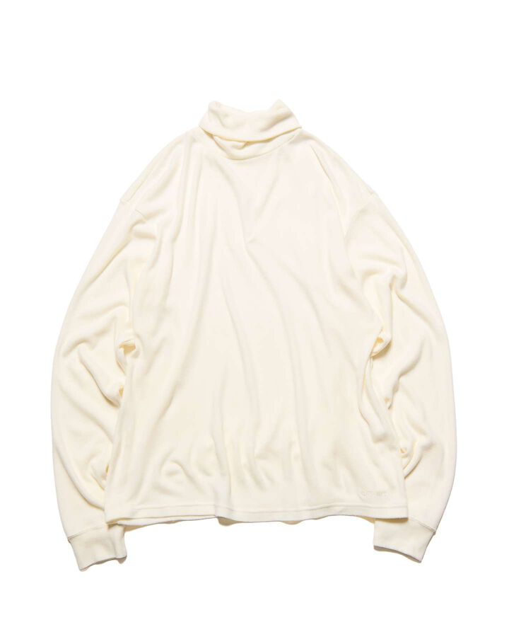 MICRO FLEECE TURTLENECK TOP,OFF WHITE, medium