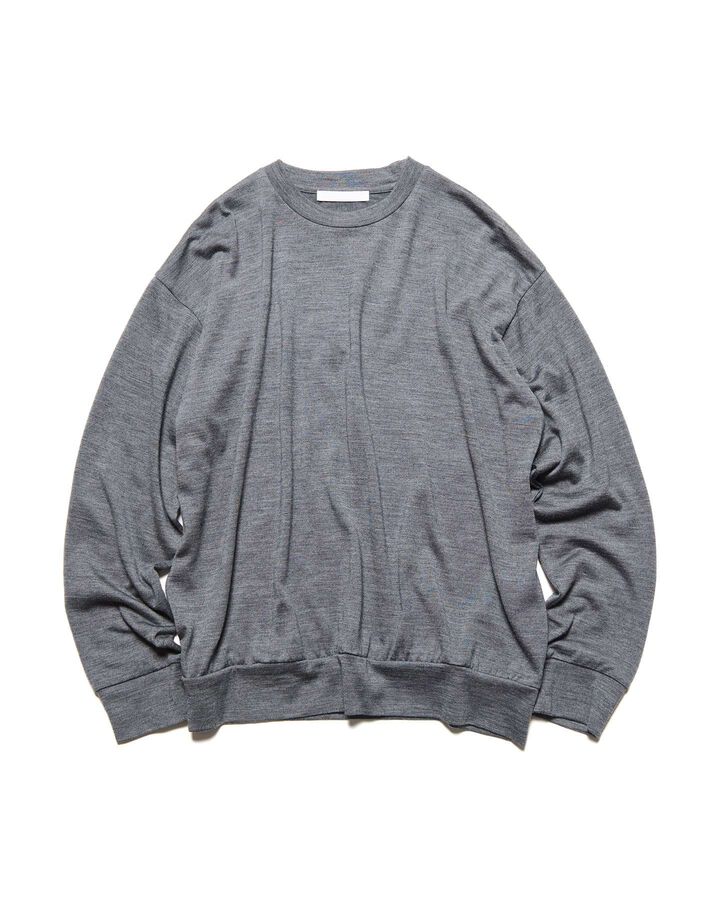 STAR STITCHED WASHABLE SWEATER,GRAY, medium