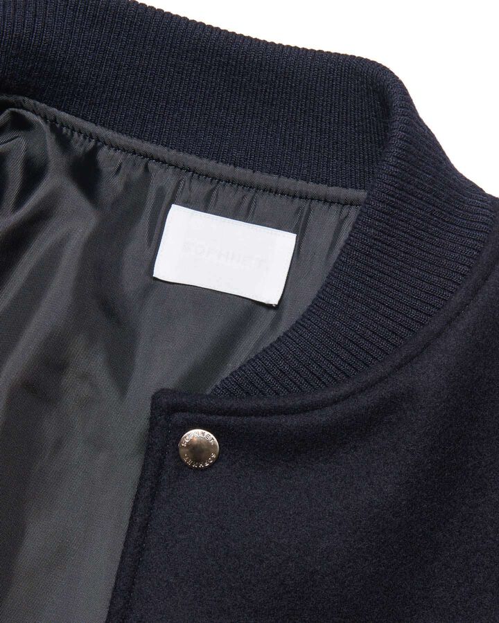 MELTON LAMBSWOOL VARSITY JACKET,NAVY, medium image number 2