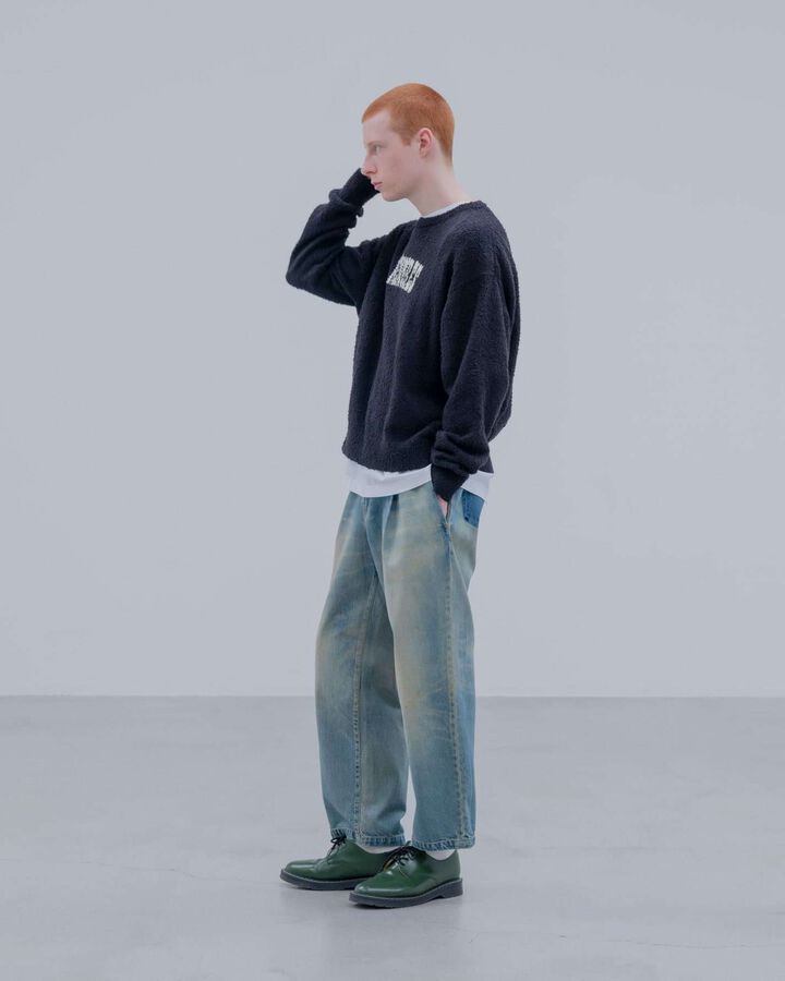 FADE DENIM BOLD-FIT TUCK JEANS,INDIGO, medium image number 8