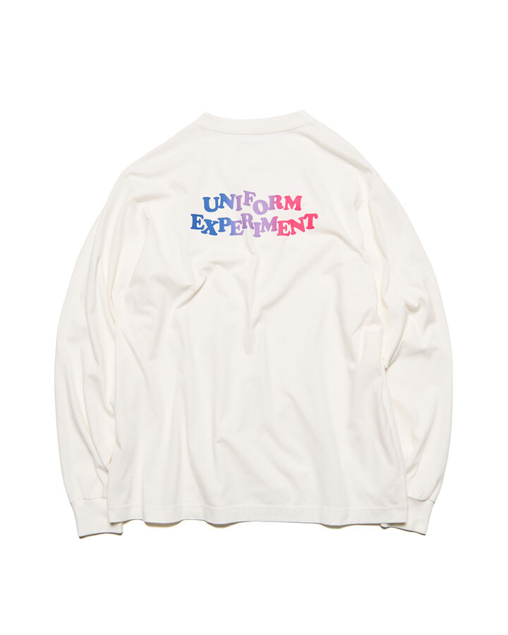 GRADATION LOGO L/S TEE,WHITE, medium image number 1