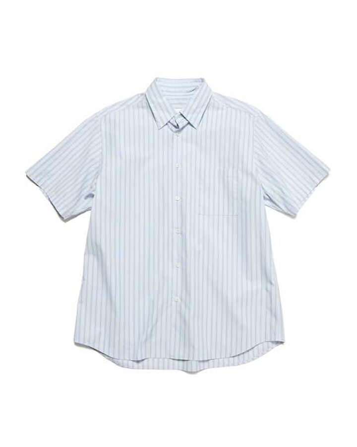 STRIPE REGULAR FIT S/S SHIRT,BLUESTRIPE, medium
