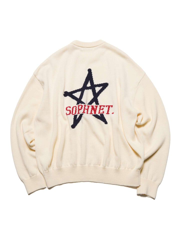STAR JACQUARD SWEATER,WHITE, medium
