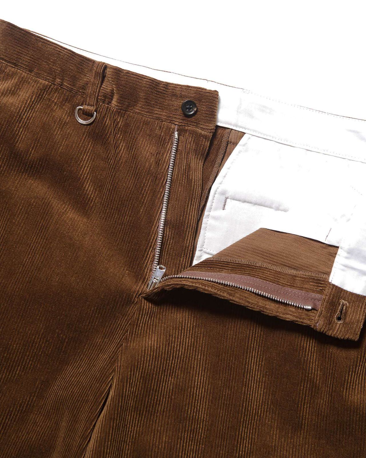 CORDUROY DOUBLE HEM PANTS,BROWN, large image number 3