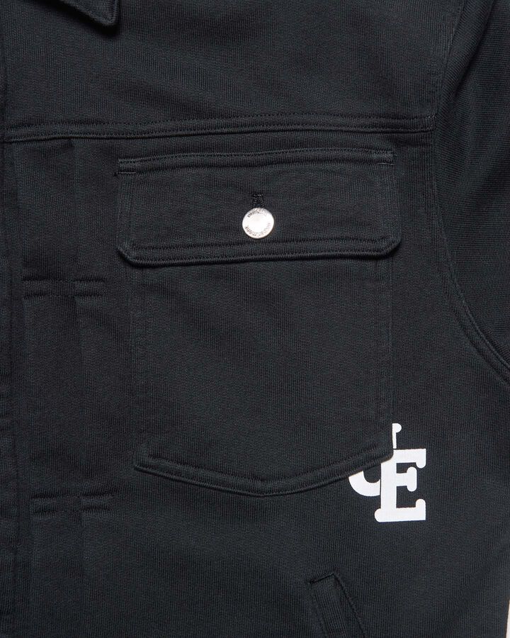 SWEAT TRUCKER JACKET,BLACK, medium image number 3
