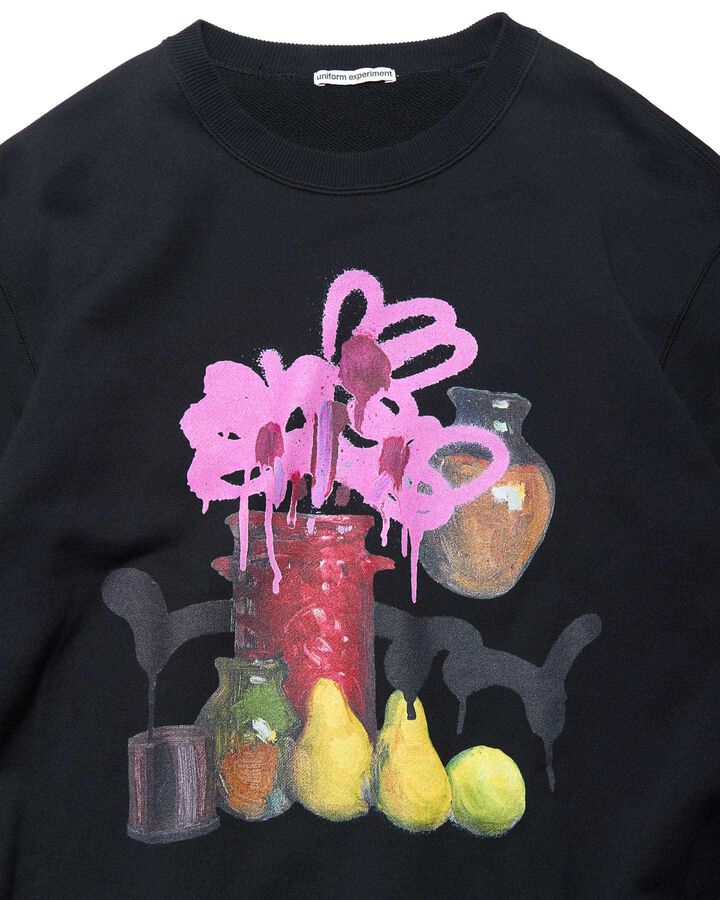 MICHAEL CHERNO: RED VASE CREWNECK TOP,BLACK, medium image number 2