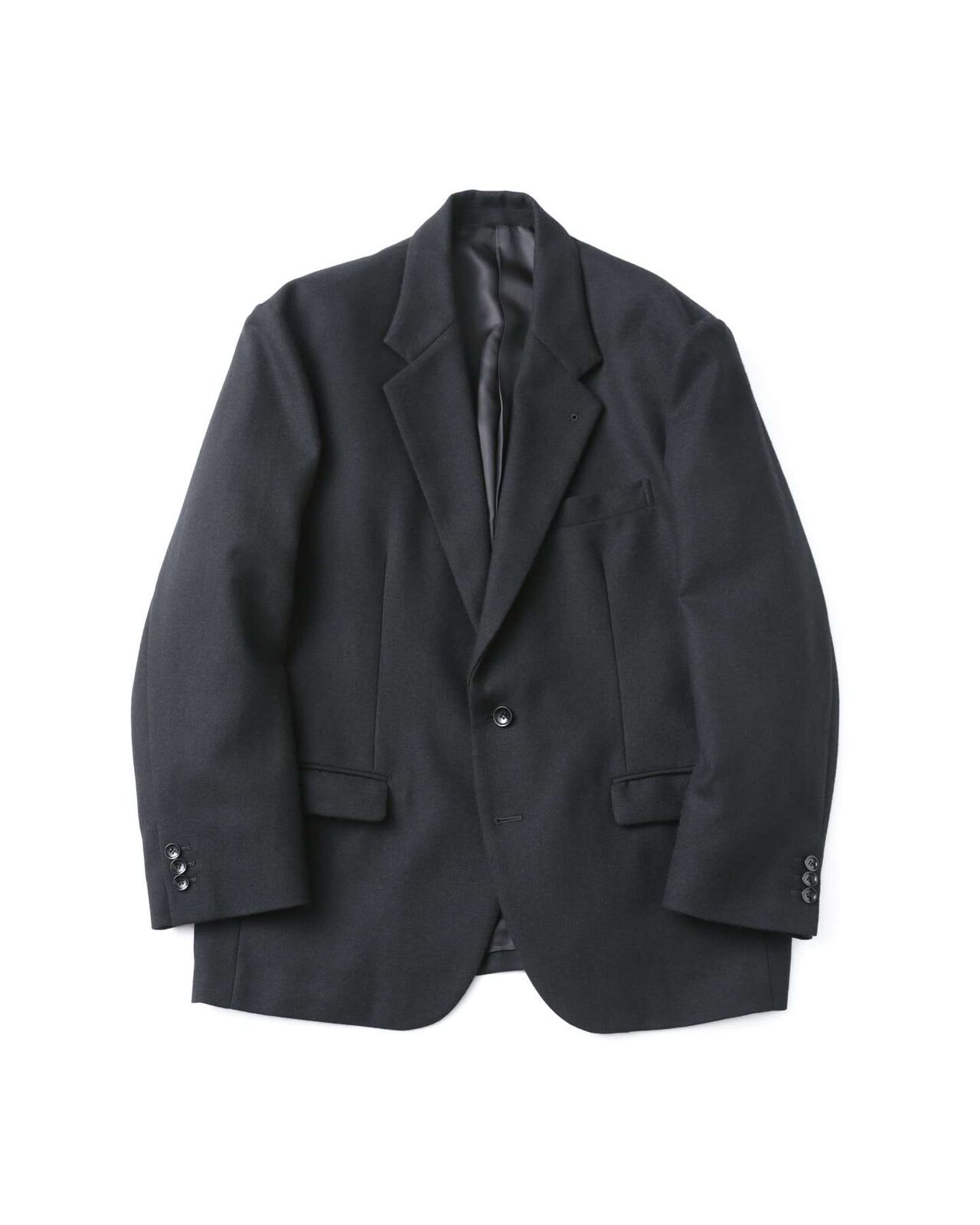 BLENDED WOOL CLASSIC 2BUTTON JACKET,BLACK, large image number 0