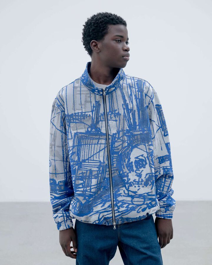 MICHAEL CHERNO: JERSEY BLOUSON,BLUE, medium image number 6