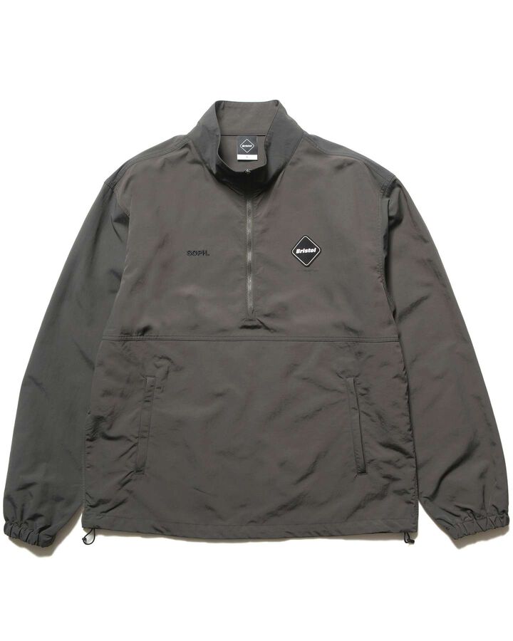 NYLON QUARTER-ZIP BLOUSON,CHARCOAL GRAY, medium