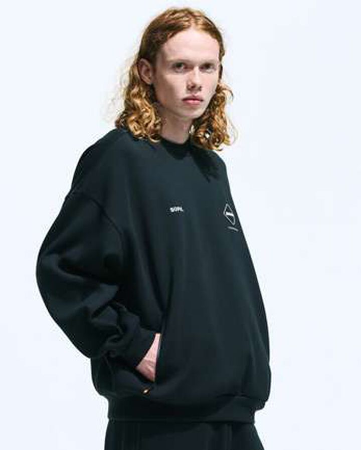 TECH SWEAT TEAM CREWNECK BAGGY TOP,OFF WHITE, medium image number 4