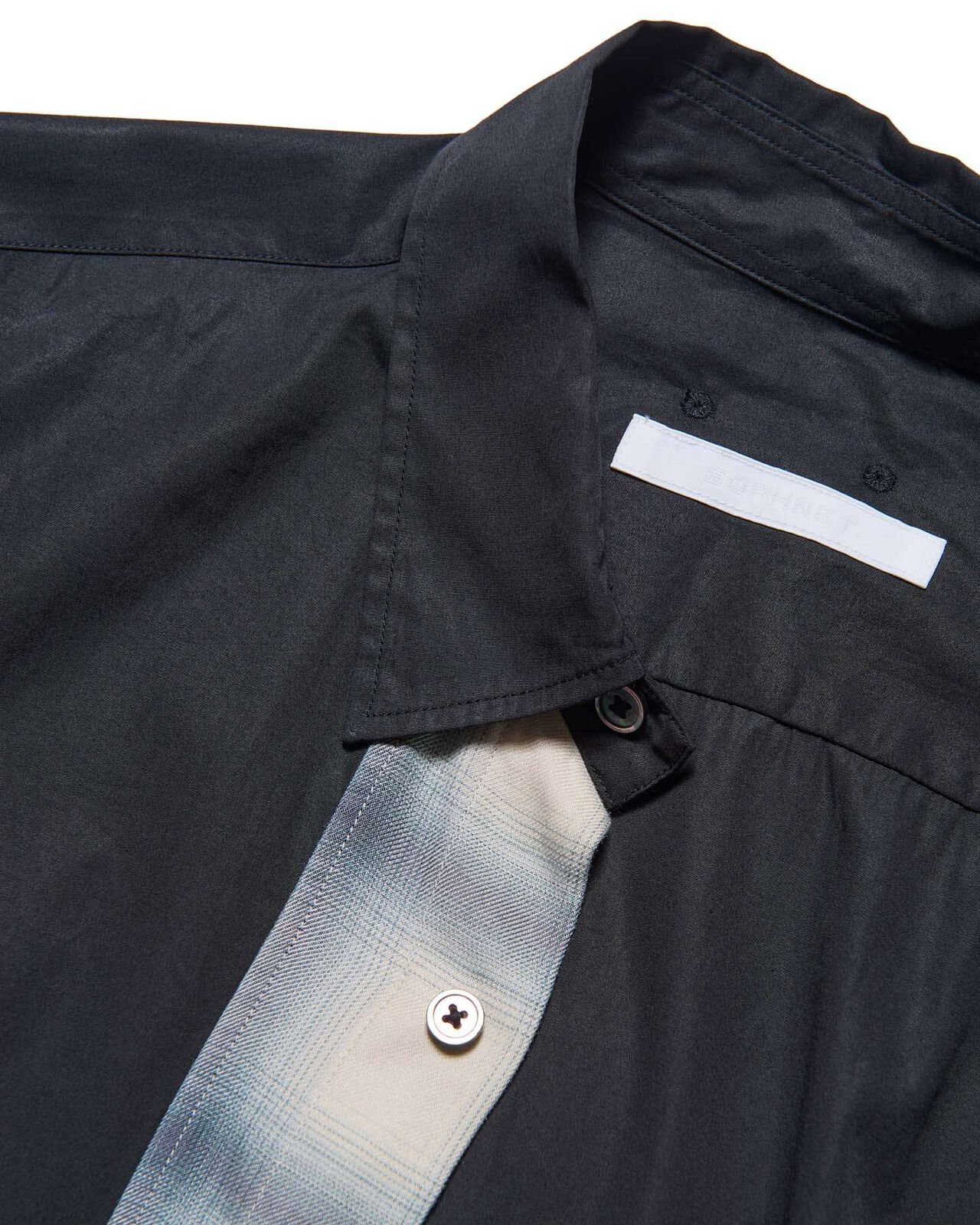 SUVIN GIZA SWITCHING RELAX-FIT SHIRT,BLACK, large image number 3