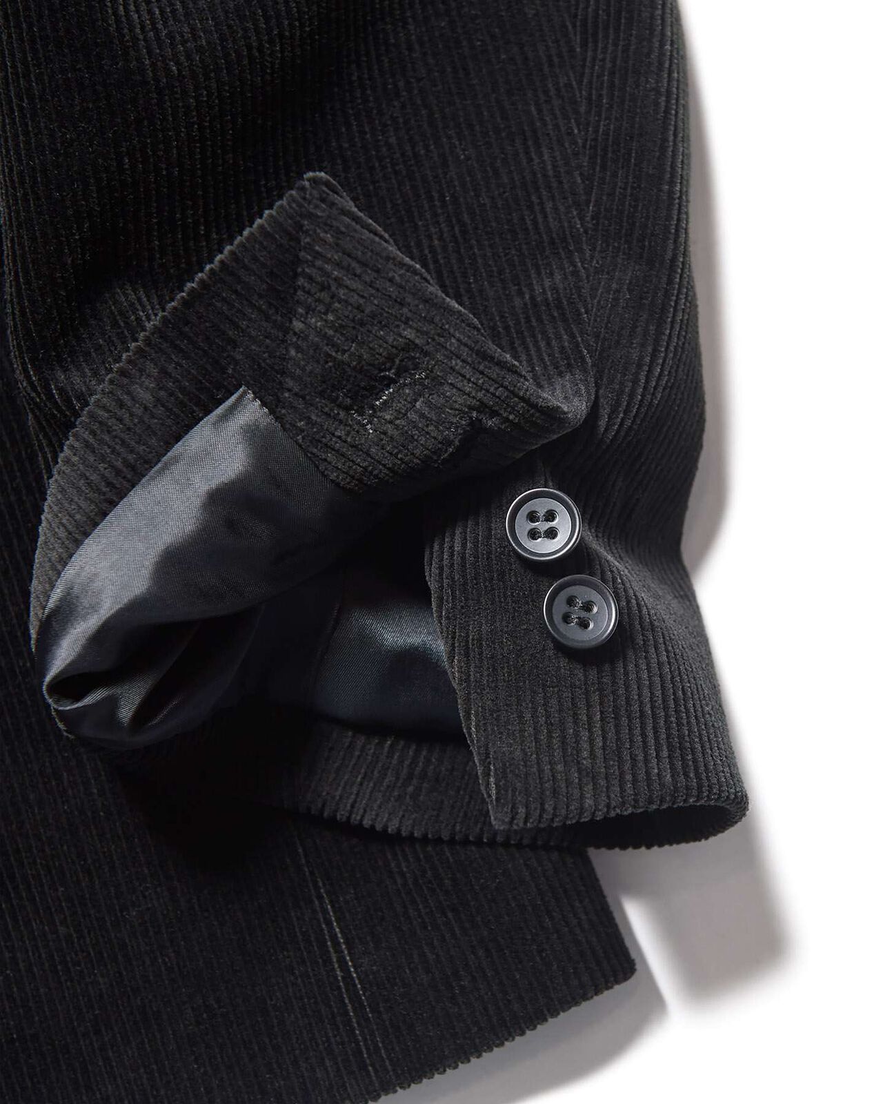 CORDUROY 2-BUTTON JACKET,BLACK, large image number 3