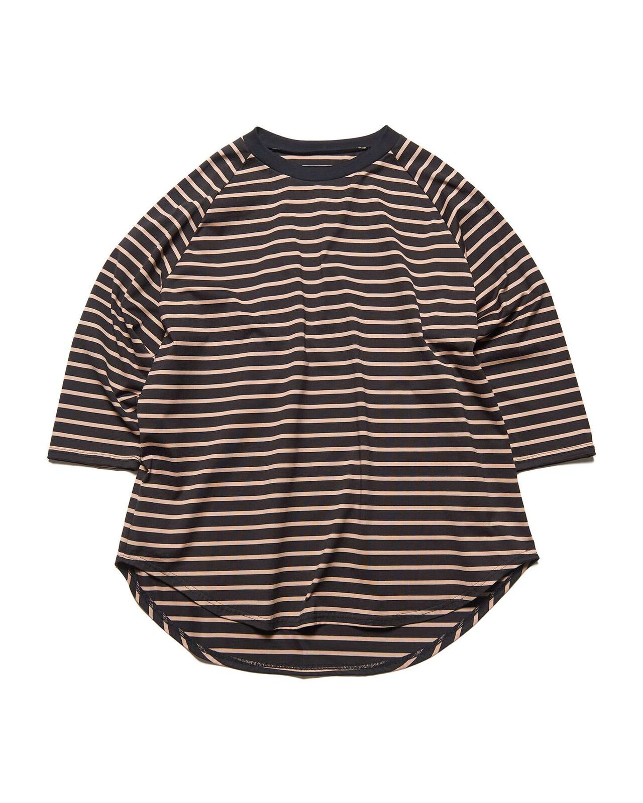 BORDER RAGLAN 3/4 SLEEVE WIDE TEE,BEIGE, large image number 0