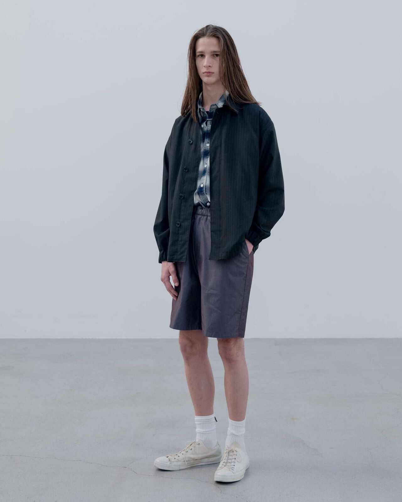 CHAMBRAY EASY SHORTS,BEIGE, large image number 5