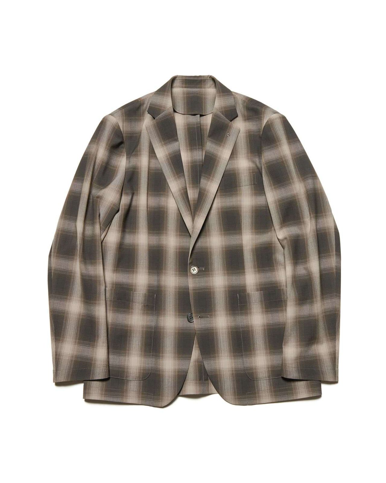 HIGH-TWIST OMBRE CHECK JACKET,BROWN, large image number 0