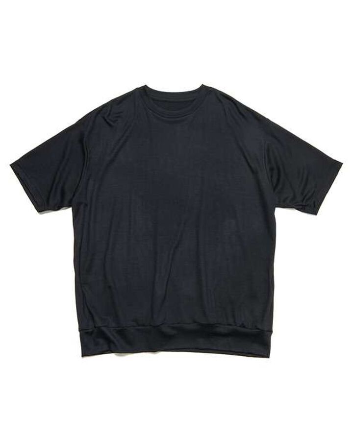 WASHABLE WOOL S/S TOP,BLACK, medium