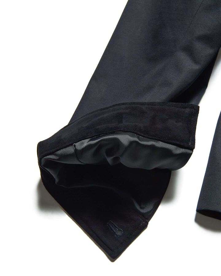 LEATHER COLLAR COVERALL,BLACK, medium image number 4