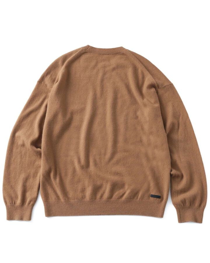 CASHMERE HIGH GAUGE CREWNECK KNIT,CAMEL, medium image number 1
