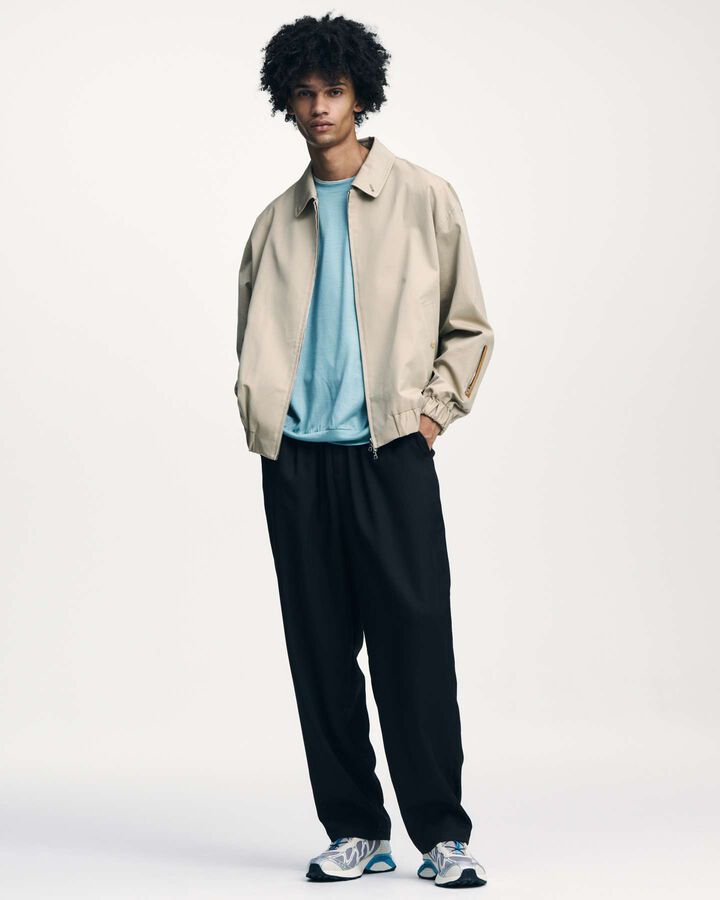 DRAPE TAPERED BOLD PANTS,BLACK, medium image number 4