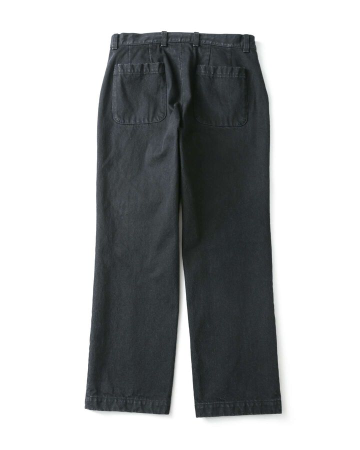 WASHED DENIM STRAIGHT PANTS,BLACK, medium image number 1
