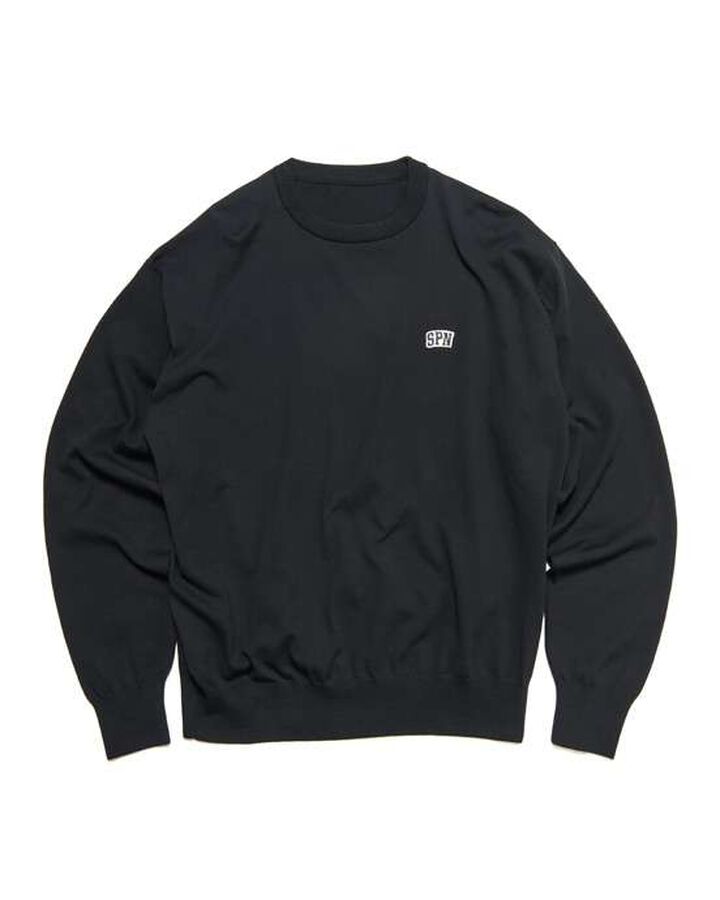 SPN WAPPEN CREWNECK KNIT,BLACK, medium