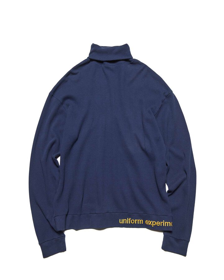 WAFFLE TURTLENECK TOP,NAVY, medium