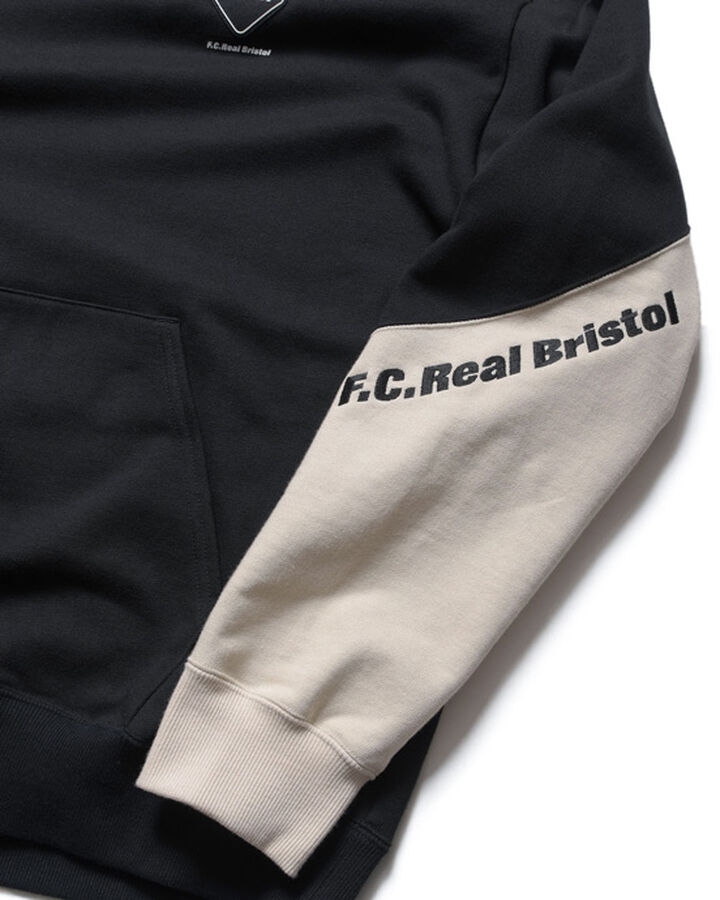 PANEL BAGGY SWEAT HOODIE,BLACK, medium image number 3