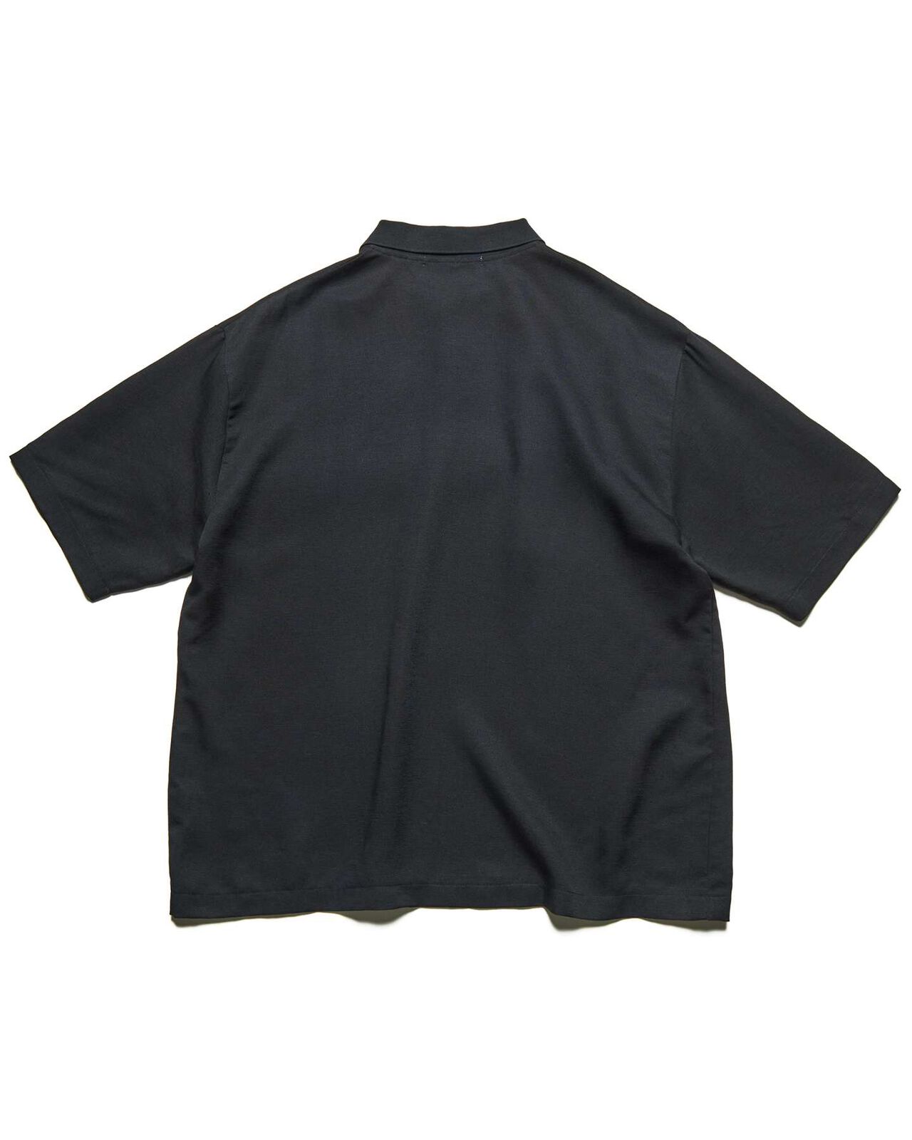 LINEN MESH OVERSIZED POLO,BLACK, large image number 1