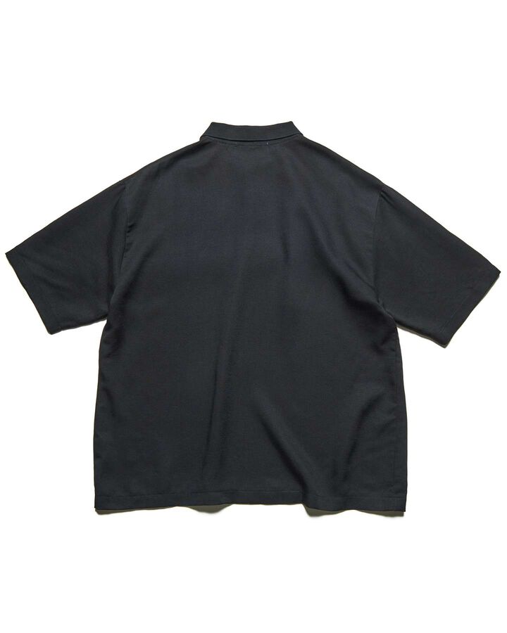 LINEN MESH OVERSIZED POLO,BLACK, medium image number 1