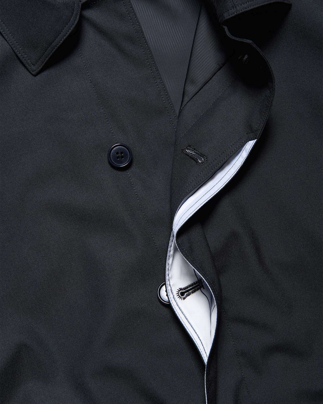 STRETCH WOOL FLY FRONT BLOUSON,BLACK, large image number 3