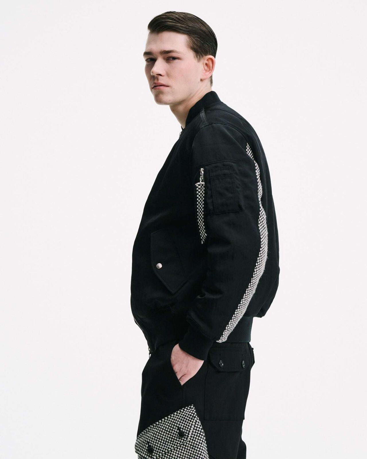FLIGHT JACKET / Kvadrat Sisu,BLACK, large image number 6