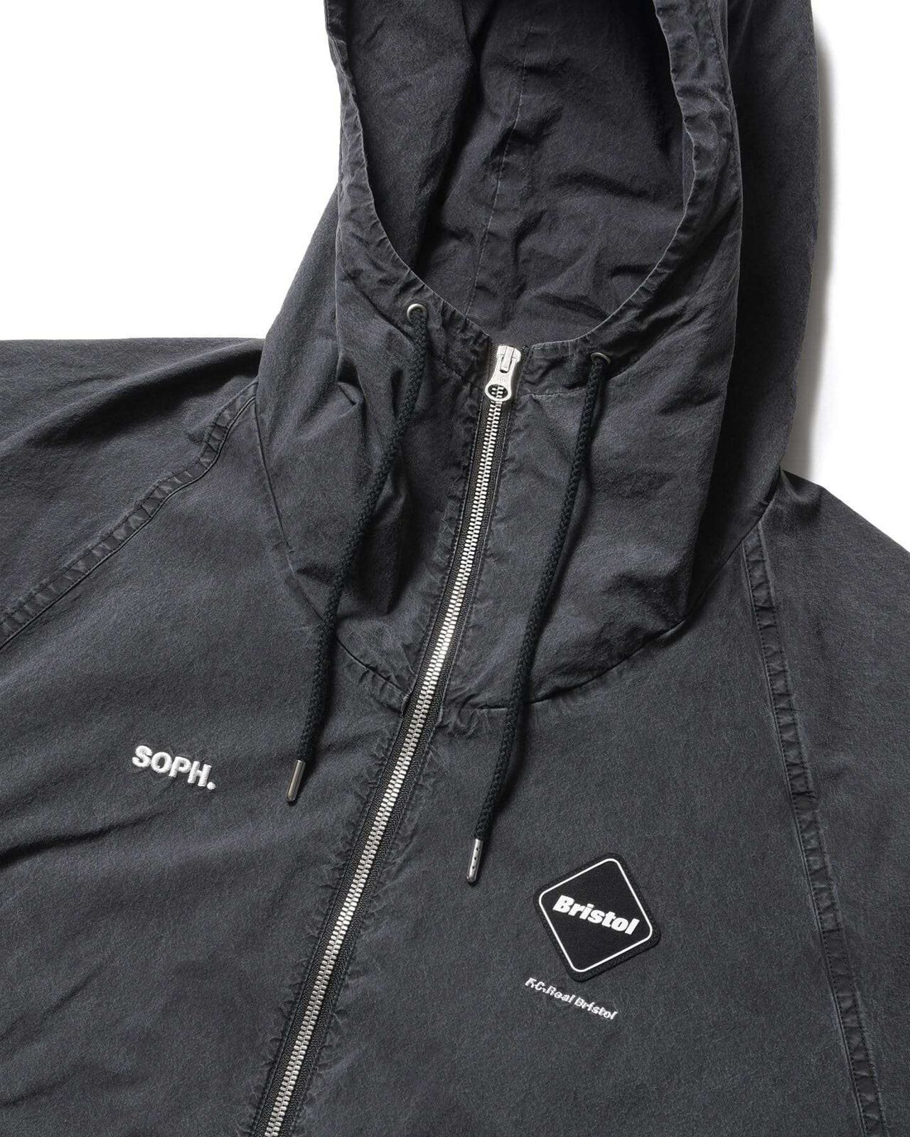 WASHED CRISP DENIM HOODED BLOUSON,BLACK, large image number 2