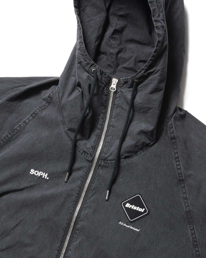 WASHED CRISP DENIM HOODED BLOUSON,BLACK, medium image number 2