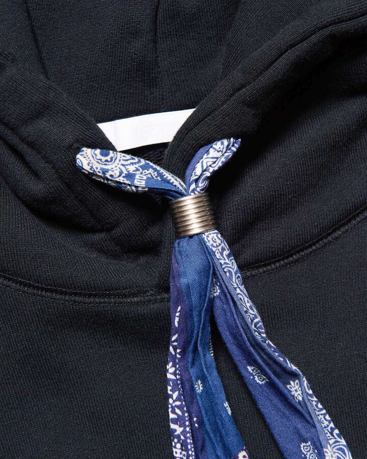 FABRIC CORD SWEAT HOODIE,BLACK, medium image number 1