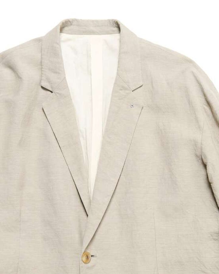 LINEN WOOL RELAX FIT 1BUTTON BLAZER,BEIGE, medium image number 2