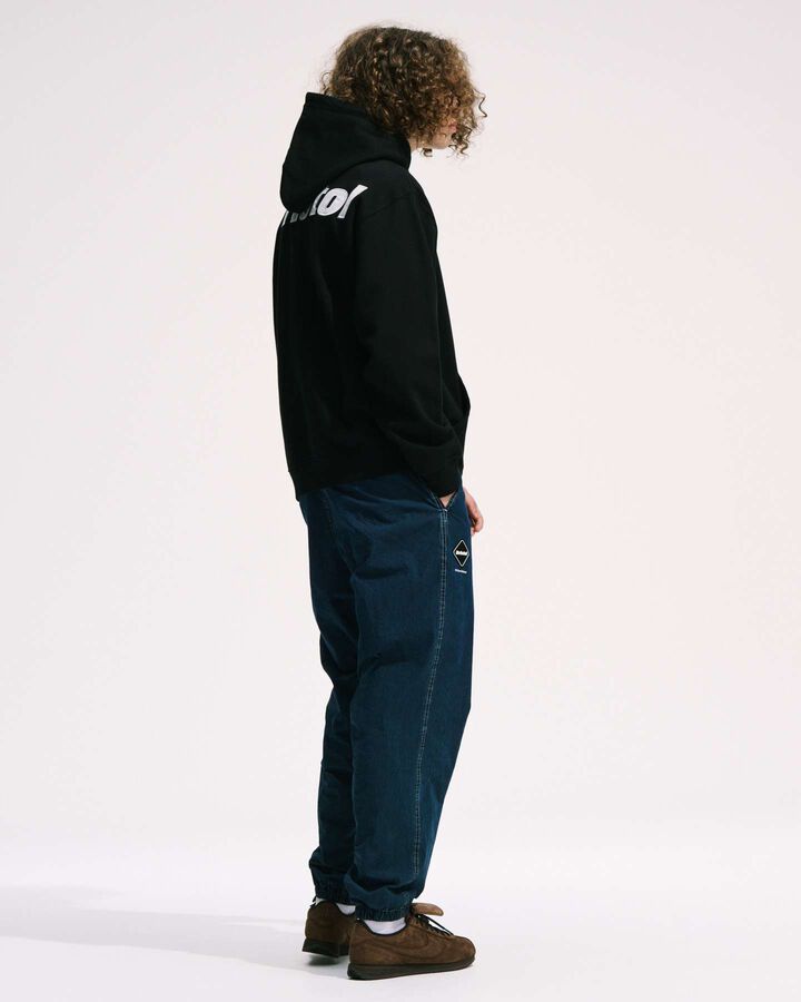 WASHED CRISP DENIM TRACK PANTS,INDIGO, medium image number 6
