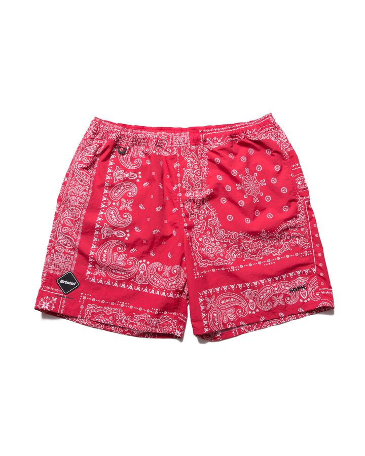 BANDANA NYLON EASY SHORTS,RED, medium image number 0