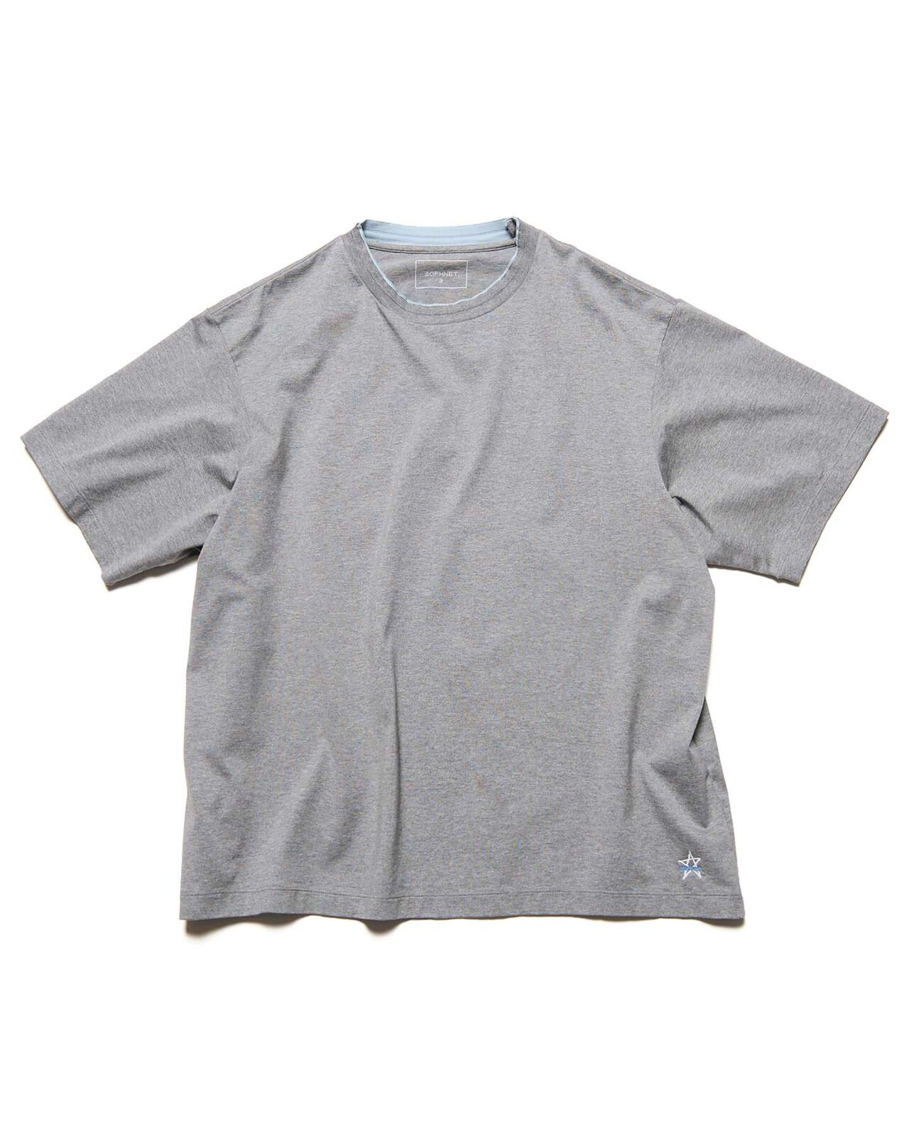 LUSTER COTTON DOUBLE RIB S/S TEE,GRAY, large image number 0