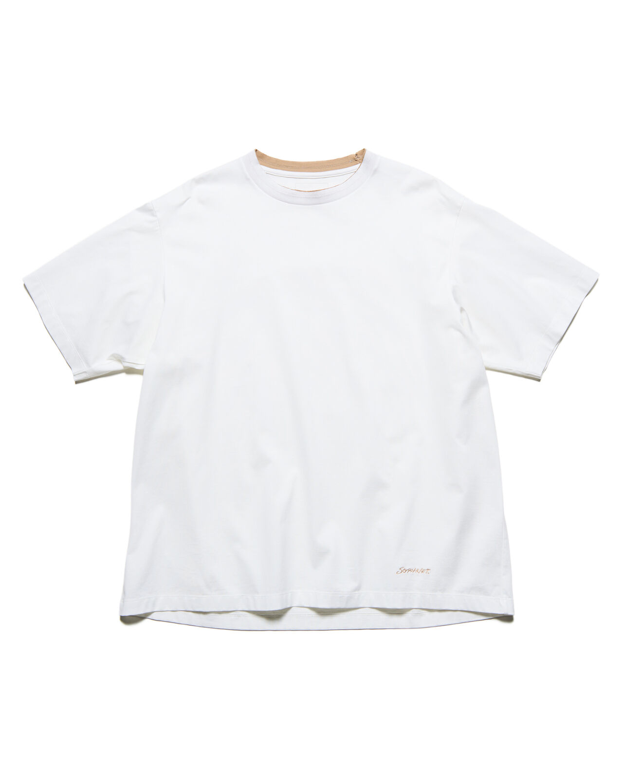 LUSTER COTTON DOUBLE RIB WIDE TEE,WHITE, large image number 0