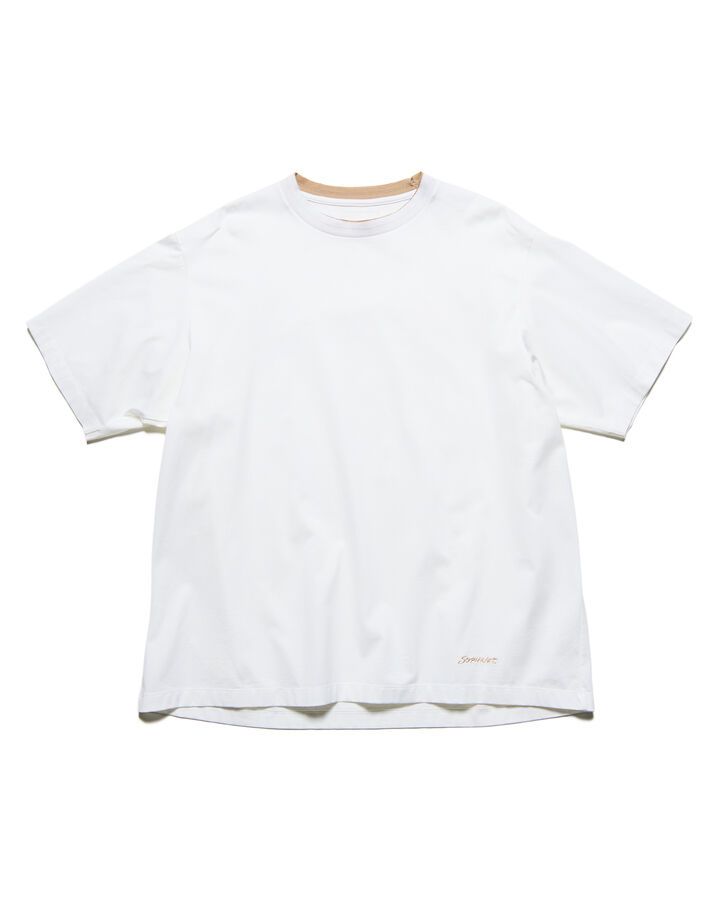 LUSTER COTTON DOUBLE RIB WIDE TEE,WHITE, medium