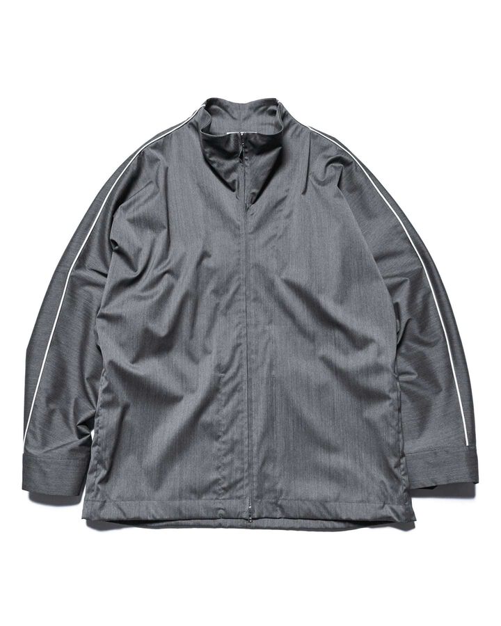 REFINED PIPING TRACK JACKET,GRAY, medium